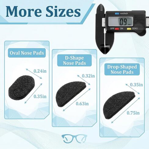 Mabor 48 Pairs Nose Pads for Glasses, EVA Foam 3 Shapes Non-Slip Eyeglass Nose Grips, Soft Adhesive Cushions for Sunglasses in Kuwait