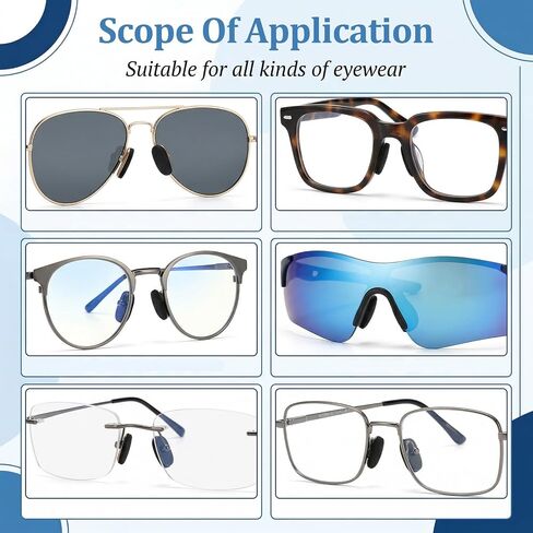 Mabor 48 Pairs Nose Pads for Glasses, EVA Foam 3 Shapes Non-Slip Eyeglass Nose Grips, Soft Adhesive Cushions for Sunglasses in Kuwait