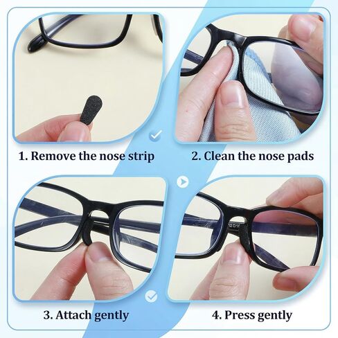 Mabor 48 Pairs Nose Pads for Glasses, EVA Foam 3 Shapes Non-Slip Eyeglass Nose Grips, Soft Adhesive Cushions for Sunglasses in Kuwait