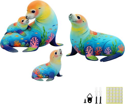 Goodangie00 3 Pcs Wooden Sea Dolphin Wall Art Decor - 9.8" Ocean Animal Beach Theme Vintage Coastal Hanging Decoration for Home Garden Farmhouse Pool Lake Bathroom Gift (2 Sizes) in Saudi Arabia