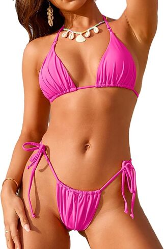 Womens American Flag 7th of July Triangle Bikini Set String Halter Two Piece Sexy Cheeky Swimsuit Bathing Suits for Women in Saudi Arabia