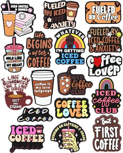 17pcs Coffee Mug Shoe Decoration Charms, ABS DIY Bookish Decorations for Clogs, Sandals, Versatile Craft Accessories for Party and Dance in Saudi Arabia