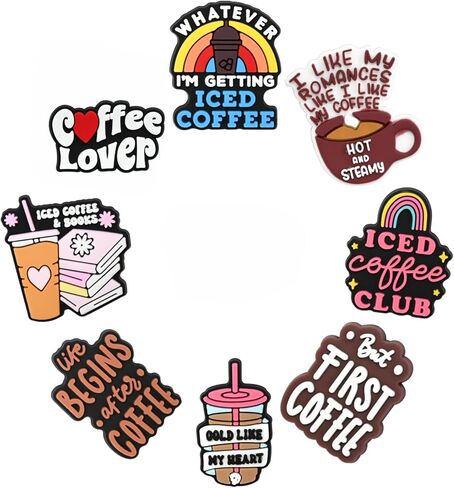17pcs Coffee Mug Shoe Decoration Charms, ABS DIY Bookish Decorations for Clogs, Sandals, Versatile Craft Accessories for Party and Dance in Saudi Arabia
