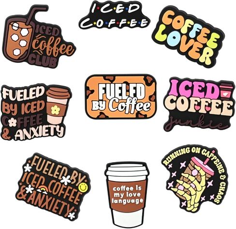 17pcs Coffee Mug Shoe Decoration Charms, ABS DIY Bookish Decorations for Clogs, Sandals, Versatile Craft Accessories for Party and Dance in Saudi Arabia