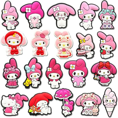 20Pcs Cartoon Shoe Decoration Charms for Croc Clog Sandals in Saudi Arabia