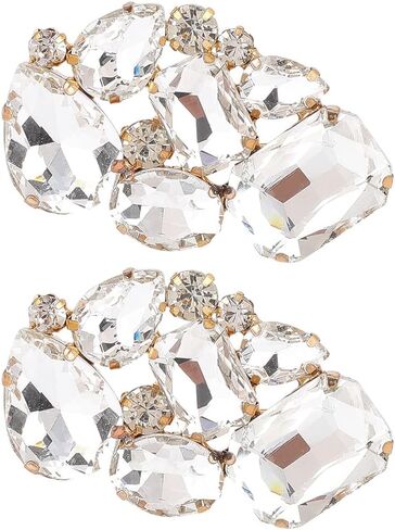 2Pcs Decorative Shoe Clips for Women Multicolored Brilliant Glass Clip On Ornaments Accessories for Heels Pumps Flats Sandals Wedding Party Elegant Sparkling Shoe Jewelry Decoration in Kuwait