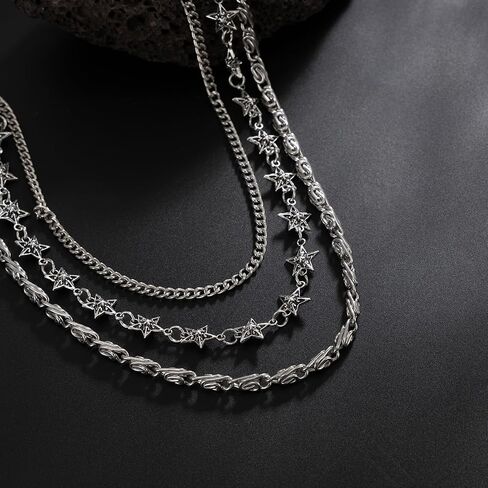 Layered Star Pants Chain for Men & Women, 3 Layer Hip Hop Waist Chain with Star Charm, Punk Rock Jeans Accessory Trousers Chain Belt Wallet Chain Pocket Chain Jeans Chain Eboy Egirl in Saudi Arabia