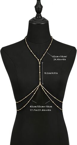 14K Gold Plated Body Chain Jewelry for Women, Layered Bikini Waist Chain for Beach Vacation Accessories, Crossover Belly Chain Belt for Summer Swimsuits & Going Out Outfits in Kuwait