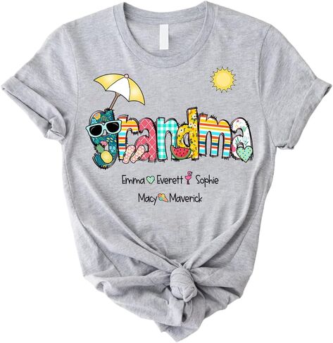Personalized Grandma Summer Tshirt/Sweatshirt/Hoodie, Custom Grandma Shirt for Summer, Custom Gift for Grandma in Saudi Arabia