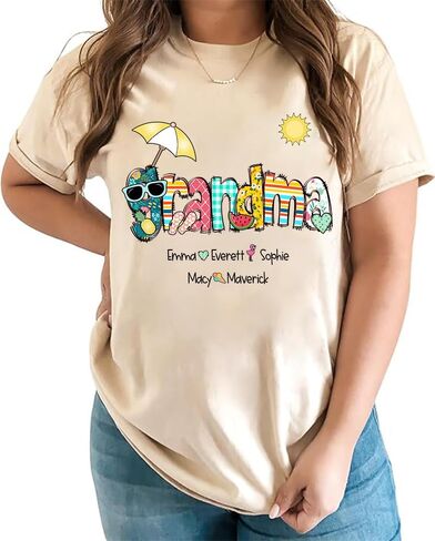 Personalized Grandma Summer Tshirt/Sweatshirt/Hoodie, Custom Grandma Shirt for Summer, Custom Gift for Grandma in Saudi Arabia