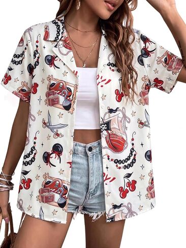 Magical Shirts for Women Cute You've Got A Friend in Me Shirt Magic Button Up Tees Casual Hawaiian Graphic Tops in Kuwait