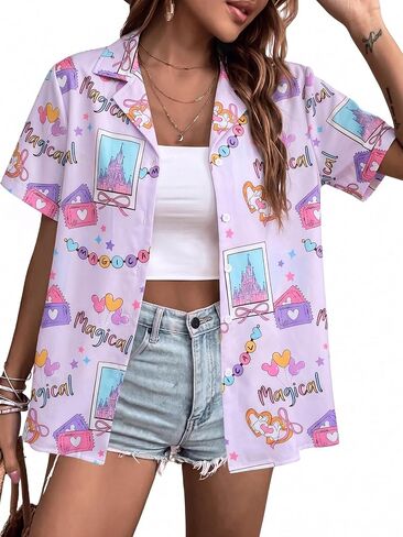 Magical Shirts for Women Cute You've Got A Friend in Me Shirt Magic Button Up Tees Casual Hawaiian Graphic Tops in Kuwait