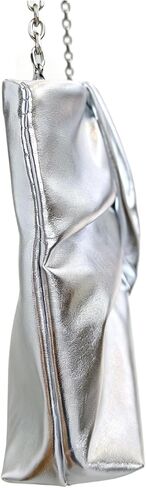 Bi&Yamigeo Metallic Evening Clutch Bag for Women,PU Leather Ruched Crossbody Purse with Chain Strap in Saudi Arabia