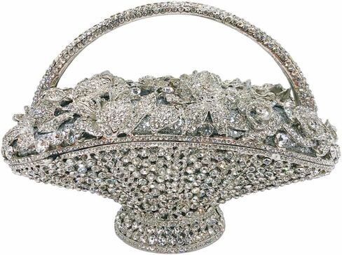 Women Vintage Floral Basket Rhinestones Evening Bag Flower Crystal Clutch Purse Diamond Handbag for Wedding Party in Saudi Arabia