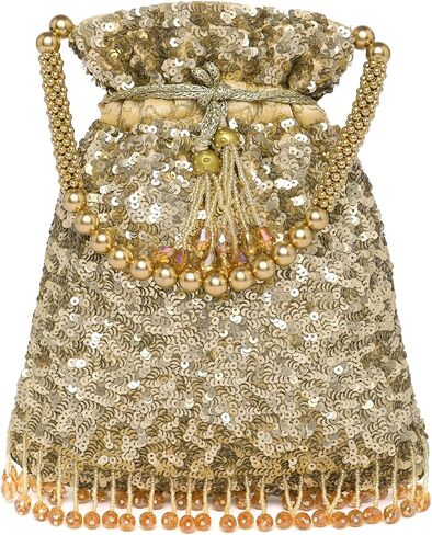 Aheli Indian Potli Bags Gift for Women Evening Bag Clutch Ethnic Bride Purse with Drawstring in Kuwait