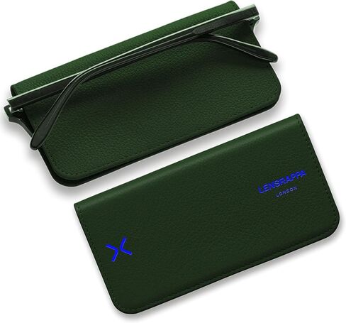 Luxury Slim Leather Glasses Case | Handmade Full-Grain Leather Eyewear Wrap with Magnetic Closure & Gift Box in Kuwait