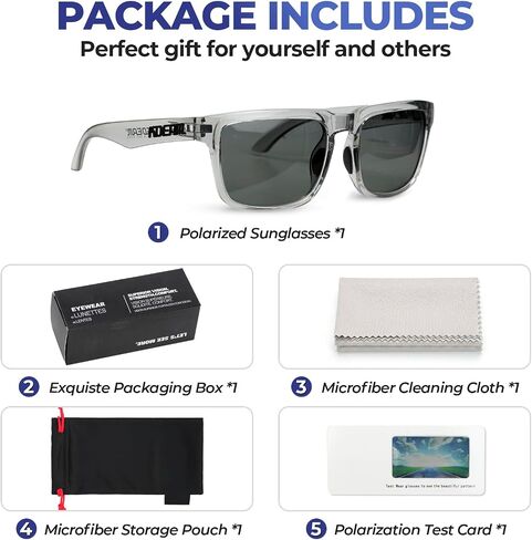 Big Head Sunglasses for Men, 155mm Wide XXL Polarized Sunglasses, TR90 No-Pinch Fit Frame in Kuwait