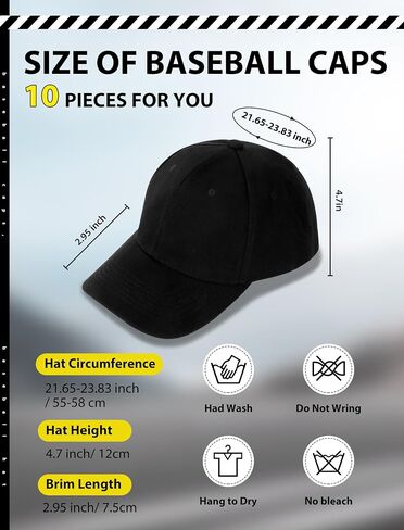 10 Pack Baseball Caps Adjustable Plain Hats Unisex Sport Blank Caps for Men Women in Saudi Arabia