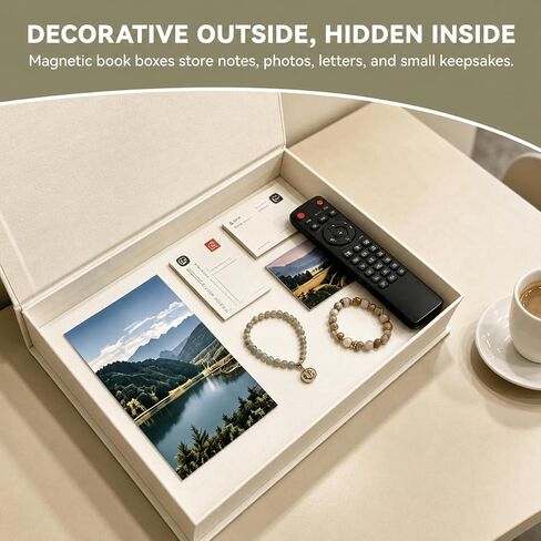 Decorative Books For Home Decor Stackable Faux Book Box With Hidden Storage And Bead Modern Table Books Home Coffee For Bookshelf Mantel Entryway in Saudi Arabia