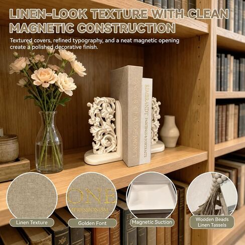 Decorative Books For Home Decor Stackable Faux Book Box With Hidden Storage And Bead Modern Table Books Home Coffee For Bookshelf Mantel Entryway in Saudi Arabia