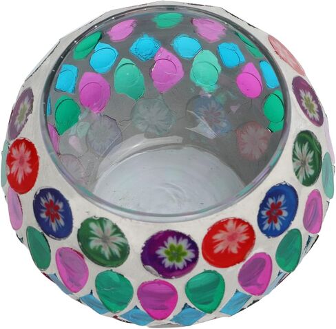 Mosaic Glass Candle Holder Vivid Colors Tealight Candle Holder for Family & Friends in Saudi Arabia