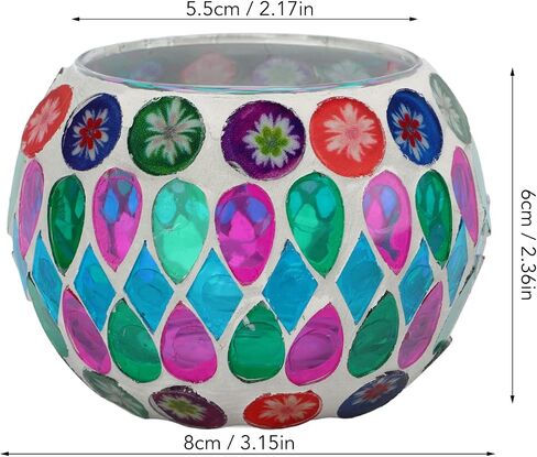 Mosaic Glass Candle Holder Vivid Colors Tealight Candle Holder for Family & Friends in Saudi Arabia