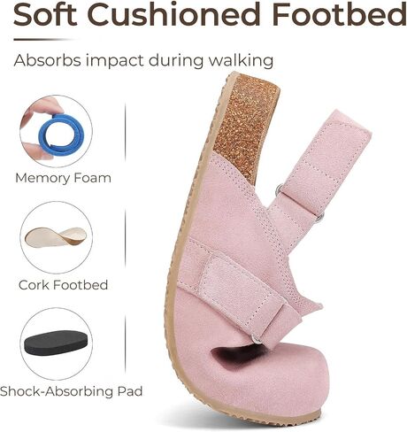 Womens Back Strap Suede Clogs with Arch Support and Adjustable Buckles 100% Genuine Leather Potato Shoes in Kuwait