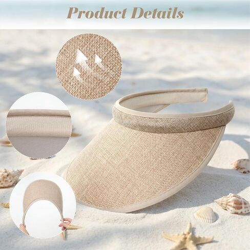 4PCS Wide Brim Sun Visor Hats for Women UV Protection Summer Adjustable Cap for Sports Beach Travel Outdoor Activity in Saudi Arabia