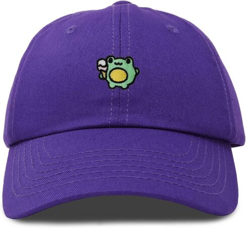 DALIX Gelato Frog Embroidered Womens Cotton Dad Hat Baseball Cap Adjustable in Kuwait