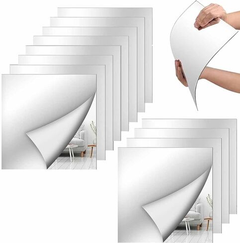 Full Body Mirror Tiles for Full Length, 12PCS 14 x12 inch Acrylic Wall Mirrors Square Large Wall Mirror for Table Centerpieces, Wedding Centerpieces, Bedroom, Gym Frameless Door Mirrors Wall Decor in Saudi Arabia