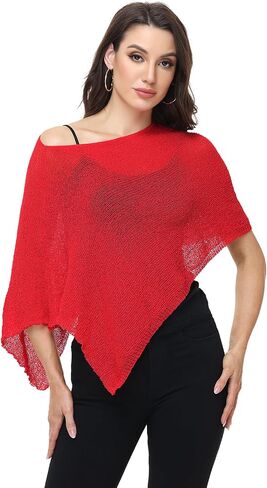 Ladiery Sheer Poncho Top Swimsuit Cover Up - Asymmetrical Shrug for Evening Dresses, Formal Beach & Resort Cape in Saudi Arabia