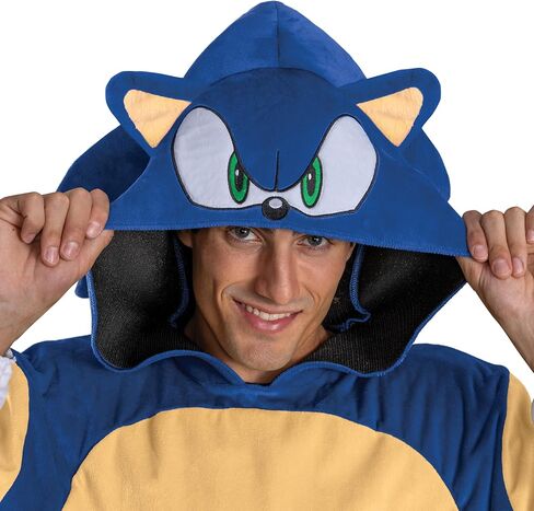 Disguise Sonic Adult Costume, Official Sonic The Hedgehog Halloween Hooded Jumpsuit in Kuwait