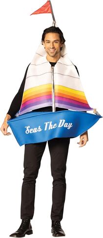 Rasta Imposta Sailboat Costume Sailing Boat Nautical Maritime Yacht Catamaran Windjammer Dress Up Cosplay Party Costumes, Adult One Size in Kuwait