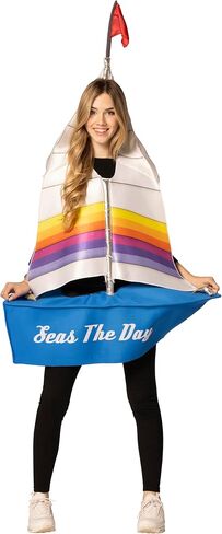 Rasta Imposta Sailboat Costume Sailing Boat Nautical Maritime Yacht Catamaran Windjammer Dress Up Cosplay Party Costumes, Adult One Size in Kuwait