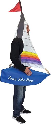 Rasta Imposta Sailboat Costume Sailing Boat Nautical Maritime Yacht Catamaran Windjammer Dress Up Cosplay Party Costumes, Adult One Size in Kuwait