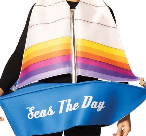 Rasta Imposta Sailboat Costume Sailing Boat Nautical Maritime Yacht Catamaran Windjammer Dress Up Cosplay Party Costumes, Adult One Size in Kuwait