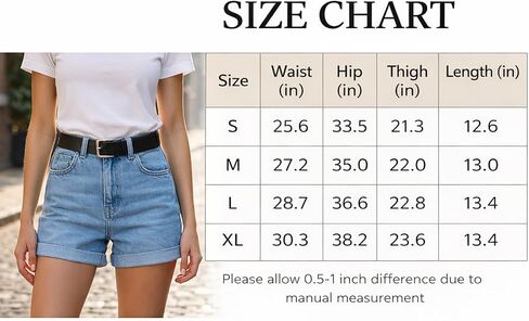 Women Denim Shorts High Waist Rolled Hem Casual Loose Fit Trendy Comfy Beach Shorts in Kuwait