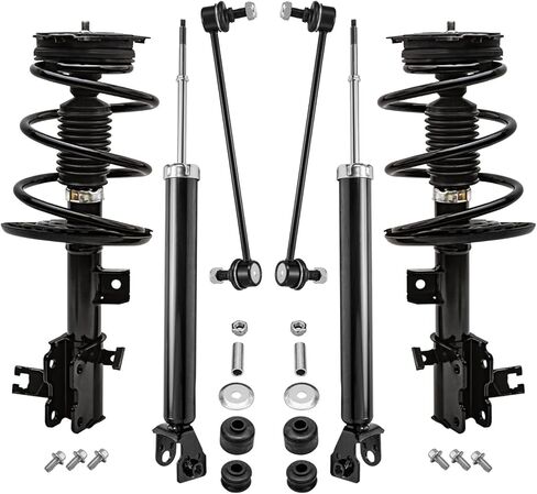 Detroit Axle - 6pc Struts Struts Struts Kit for 2013-2018 Nissan Altima ، اثنين من الدعامات مع مجموعة الربيع لفائف 2 Links end Links 2 strubles strubles 2014 2015 2015 2017 Superence Suspension in Kuwait
