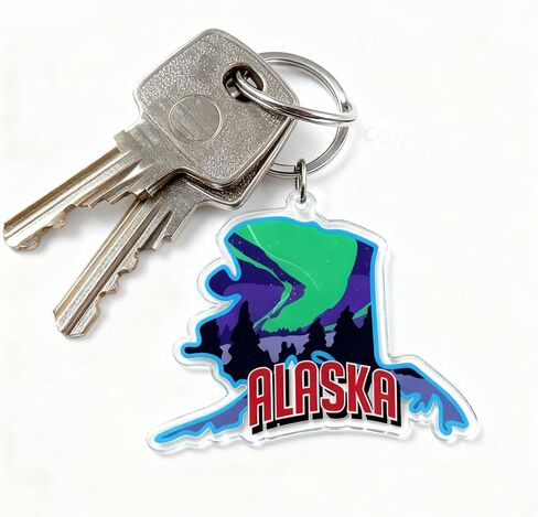 Alaska Souvenirs State Keychain - Durable Key Ring And Key Holder For Gifts,Souvenirs From Usa,Spot M in Kuwait