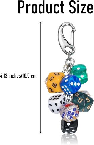 Lucky Dice Keychain Y2K Style Charm لطيف على ظهره محفظة معلقة ملحقات للحقائب والمفاتيح وحقائب الظهر in Kuwait