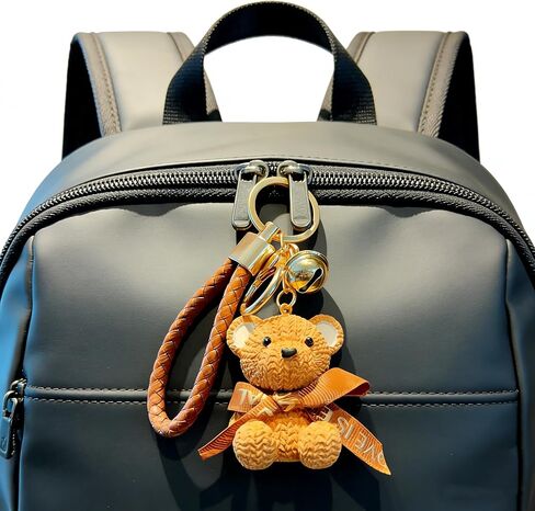 1 PCS Cute Teddy Bear Keychain with Bow, Resin Woven Design, 1.54 x 2.17 inches in Saudi Arabia