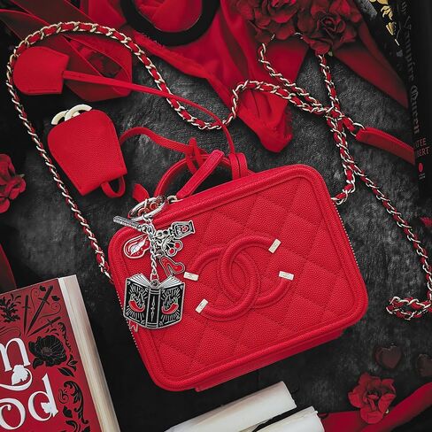 ConQuest Journals A Little Wicked Bag Charm, Dark Romance-Inspired Keychain, 6 Dangling Enamel Charms, O-Ring Clip, Silver Nickel-Plated, Gifts for Readers & Spicy Book Lovers, Bookish Fashion Merch in Kuwait