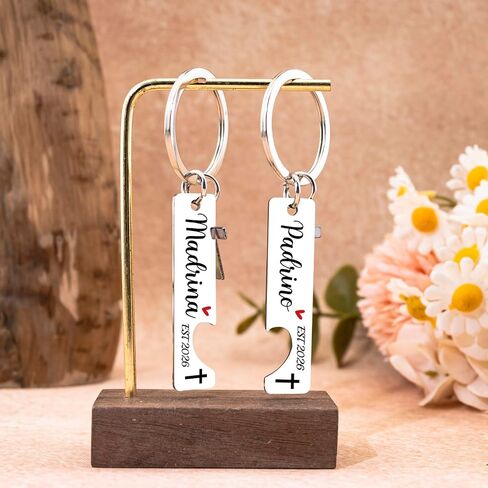 Godparents Proposal Gift Keychain Padrino Madrina Est 2026 God Parents Presents Proposal Gifts For Godfather Godmother Birthday Anniversary Wedding Party Holiday in Kuwait