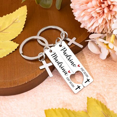 Godparents Proposal Gift Keychain Padrino Madrina Est 2026 God Parents Presents Proposal Gifts For Godfather Godmother Birthday Anniversary Wedding Party Holiday in Kuwait