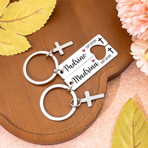 Godparents Proposal Gift Keychain Padrino Madrina Est 2026 God Parents Presents Proposal Gifts For Godfather Godmother Birthday Anniversary Wedding Party Holiday in Kuwait