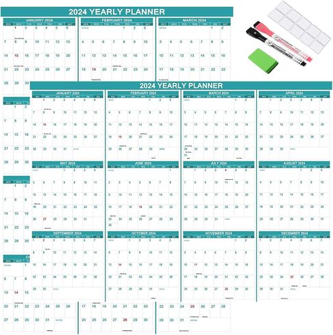 32" x 48" 2025 Large Wall Calendar Erasable, Wet & Dry Erase Laminated 12 Month Annual Yearly Wall Planner, Reversible Horizontal/Vertical Calendar, Green in Kuwait