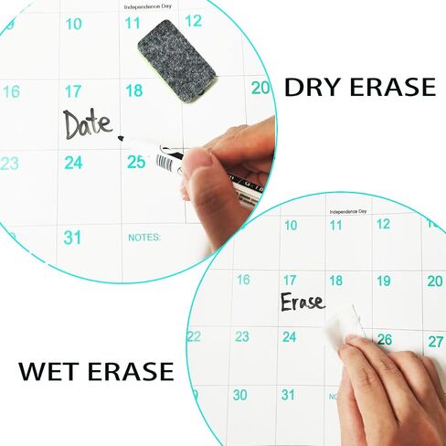 32" x 48" 2025 Large Wall Calendar Erasable, Wet & Dry Erase Laminated 12 Month Annual Yearly Wall Planner, Reversible Horizontal/Vertical Calendar, Green in Kuwait