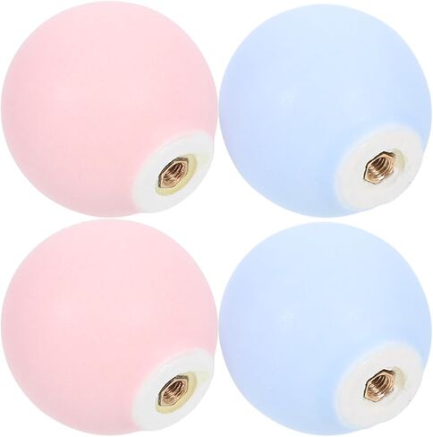CALLARON 4pcs Ceramic Round Drawer Knobs, Macaron Pastel Pink and Light Blue Dresser Handles for ’ Room, Nursery Cabinet Hardware Pulls for Bedroom Wardrobes and Furniture in Kuwait