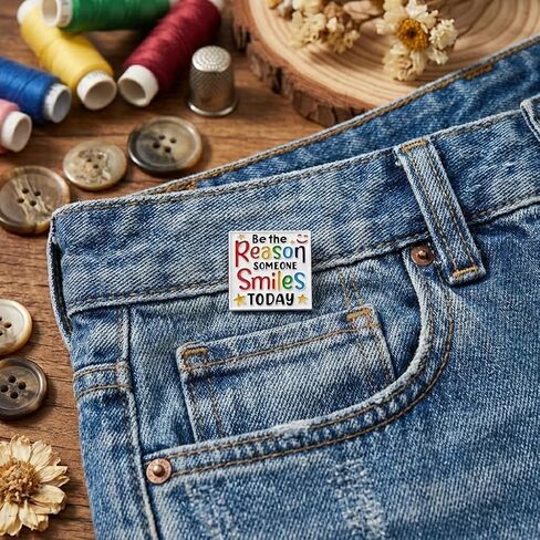 Inspirational Quote Pin - Funny Colorful Saying Enamel Pins Brooch with Be the Reason Someone Smiles Today for Backpacks, Jackets, Hats. Positive Emotion Brooches Gifts for Friends, Women, Teens. in Kuwait