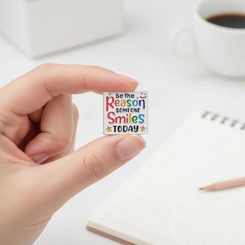 Inspirational Quote Pin - Funny Colorful Saying Enamel Pins Brooch with Be the Reason Someone Smiles Today for Backpacks, Jackets, Hats. Positive Emotion Brooches Gifts for Friends, Women, Teens. in Kuwait